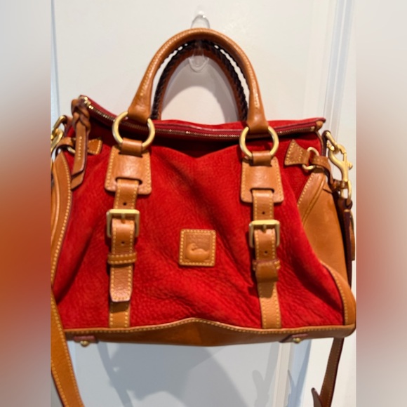 Rare Vintage Dooney & Bourke Red and Brown Satchel - Picture 3 of 14